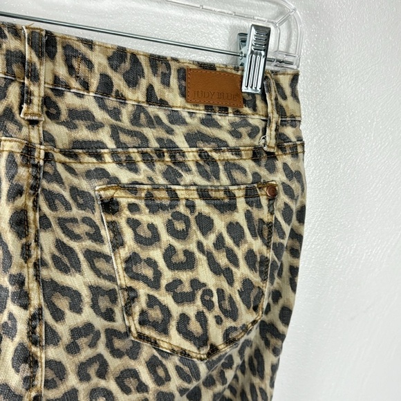 Judy Blue Skinny Fit Jeans Women's 5/27 Heathered Cheetah Tan Black Stretch - Picture 5 of 12